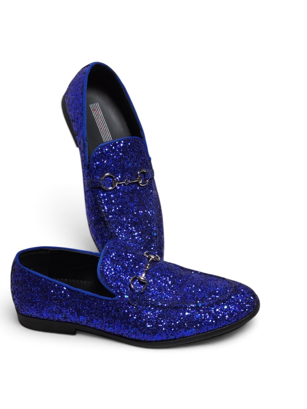 Bravo Sports Men’s 10 Royal Blue Glitter Sparkle Prom Dress Loafers
